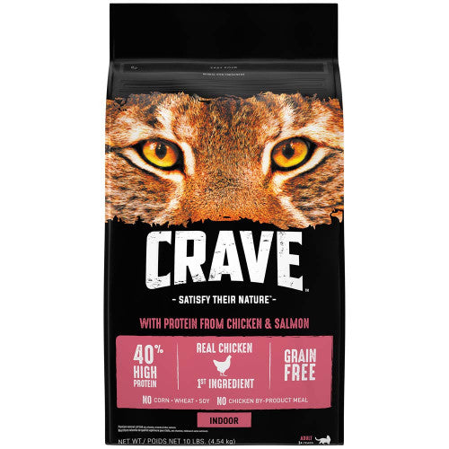 Crave Indoor Chicken & Salmon Dry Cat Food 10lb