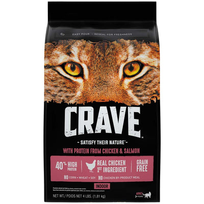 Crave Indoor Chicken & Salmon Dry Cat Food 4lb 023100123424