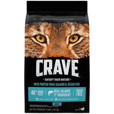 Crave Salmon & Oceanfish Dry Cat Food 4lb 023100123394