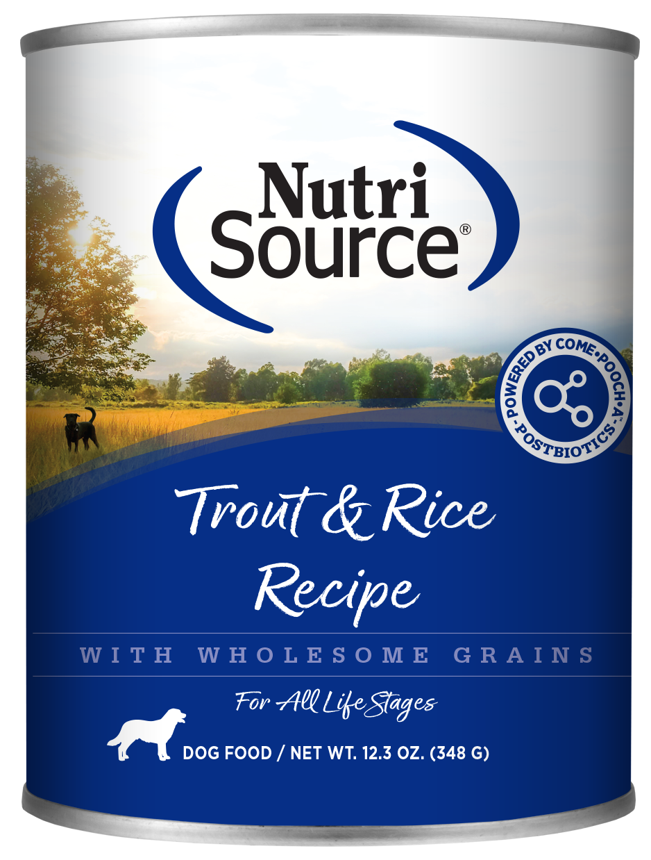 NutriSource Canned Dog Food Trout & Rice 12ea/12.3 oz 073893021100