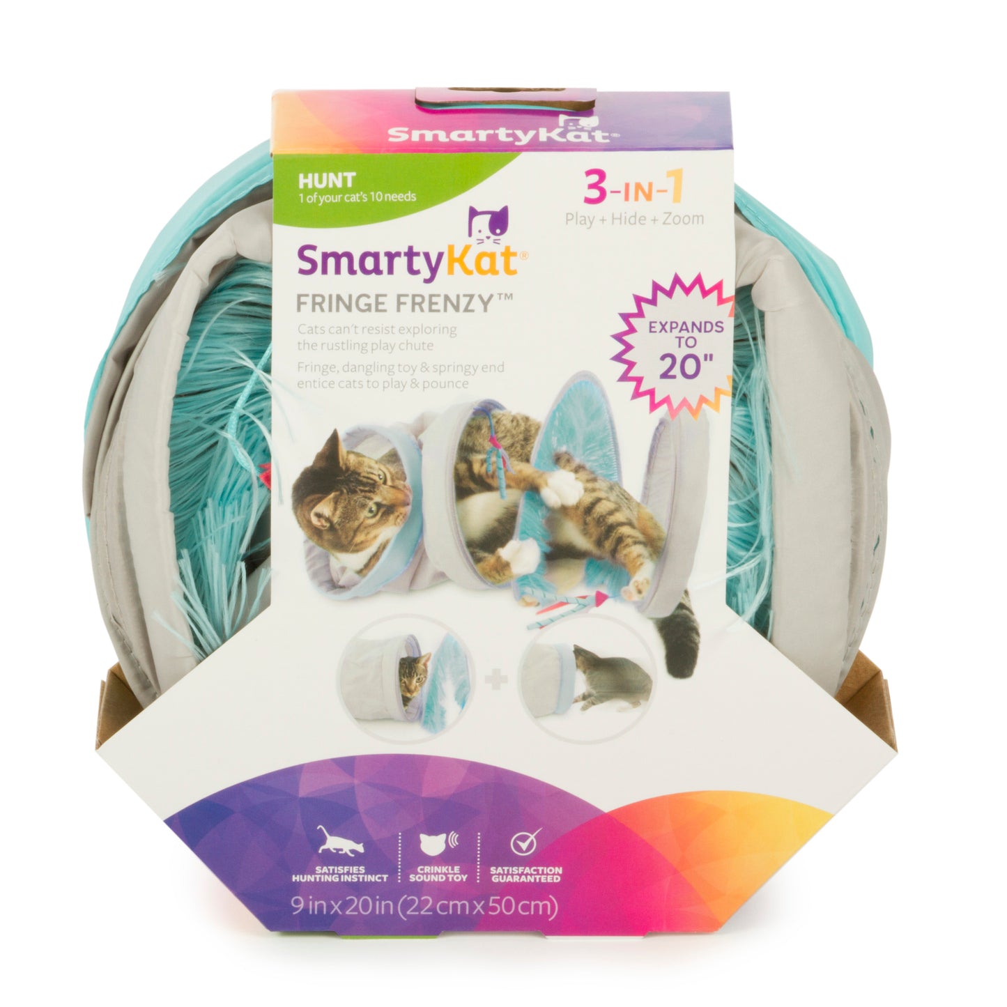 SmartyKat Fringe Frenzy Cat Activity Tunnel 20 in 786306385088