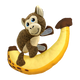 KONG Pull-A-Partz Pals Dog Toy Monkey Medium 035585499727