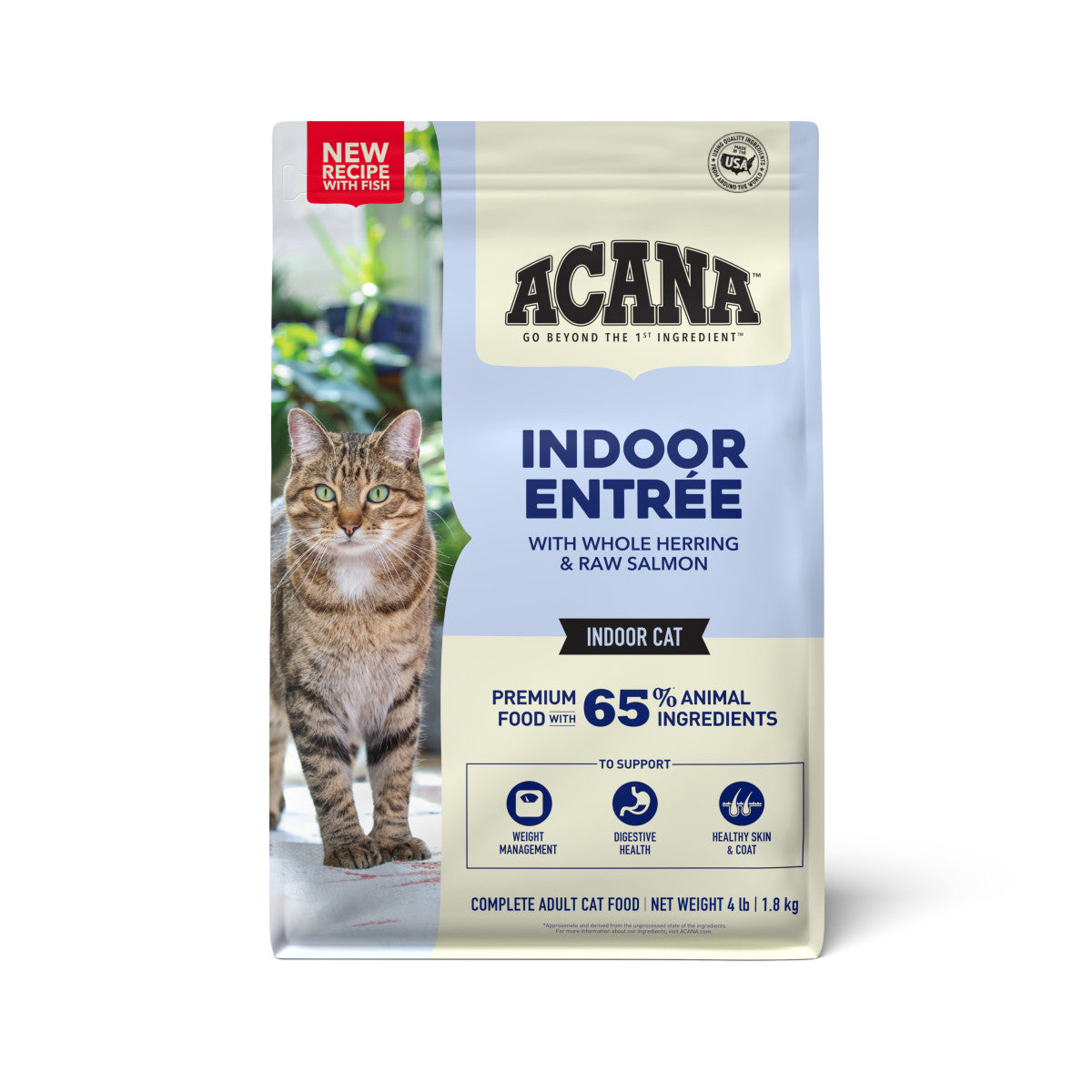 Acana Indoor Dry Cat Food Whole Herring & Raw Salmon 4 lb 064992723941