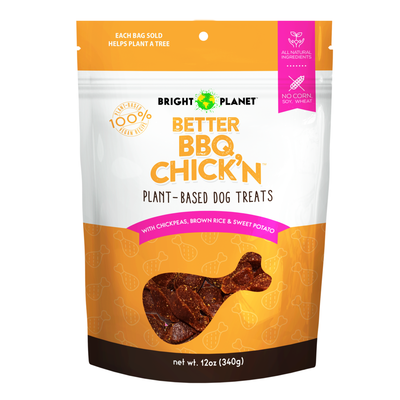 Bright Planet Pet Better BBQ Chick'n Dog Treat 12 oz 860007665776