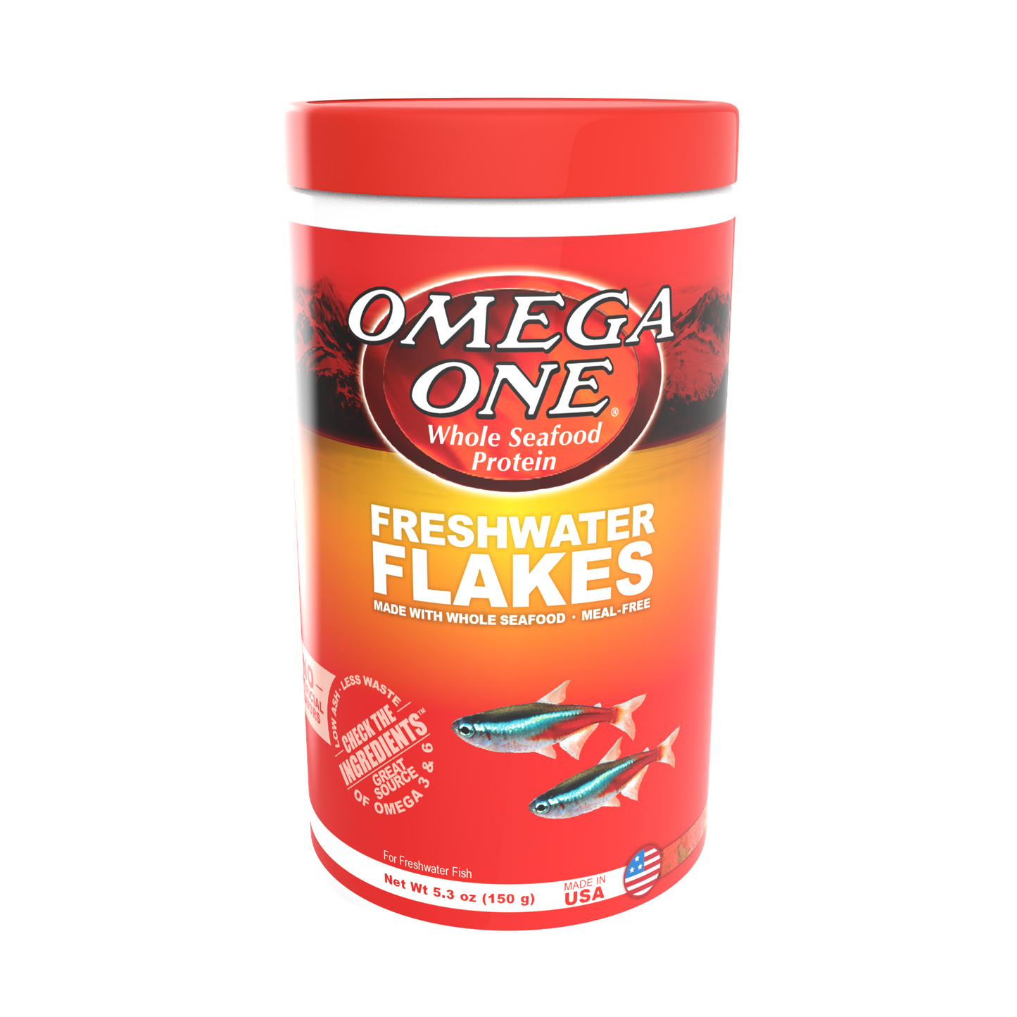 Omega One Freshwater Flakes Fish Food 5.3 oz 698220015111