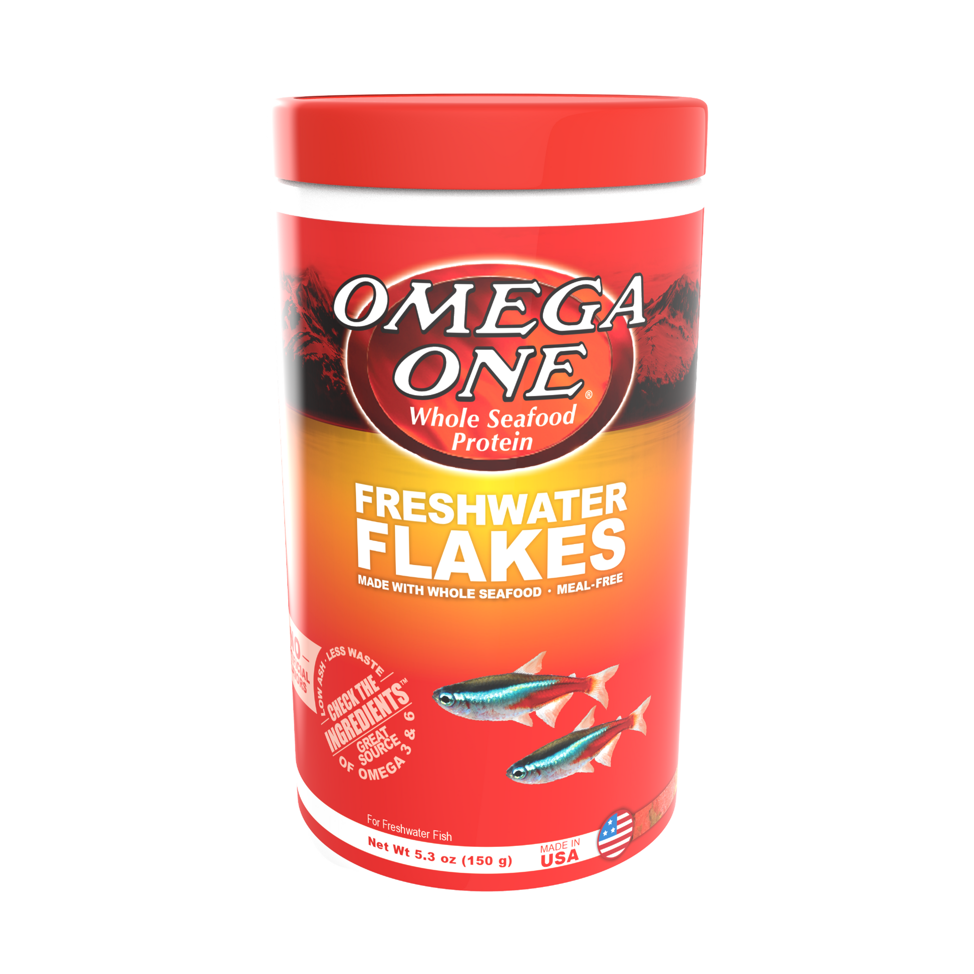 Omega One Freshwater Flakes Fish Food 5.3 oz 698220015111