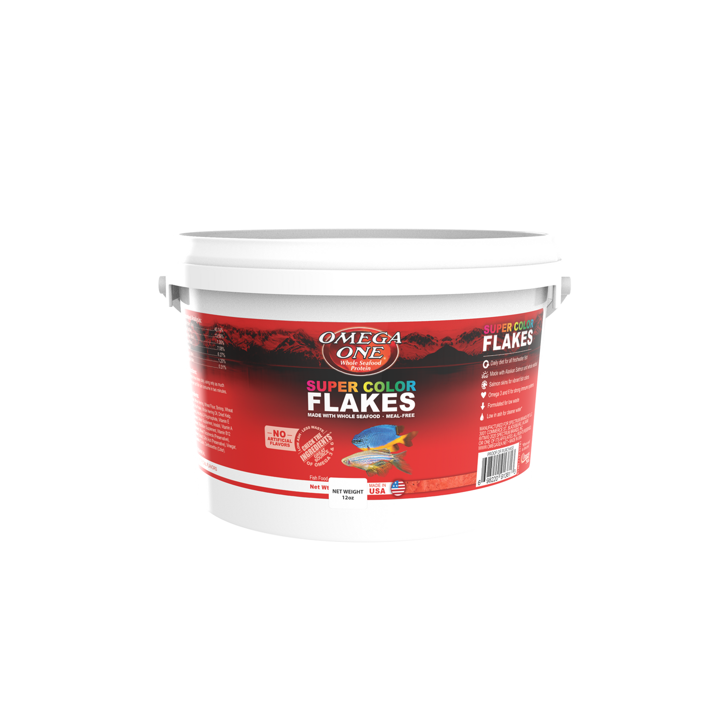Omega One Super Color Flakes Fish Food 12 oz 698220916814