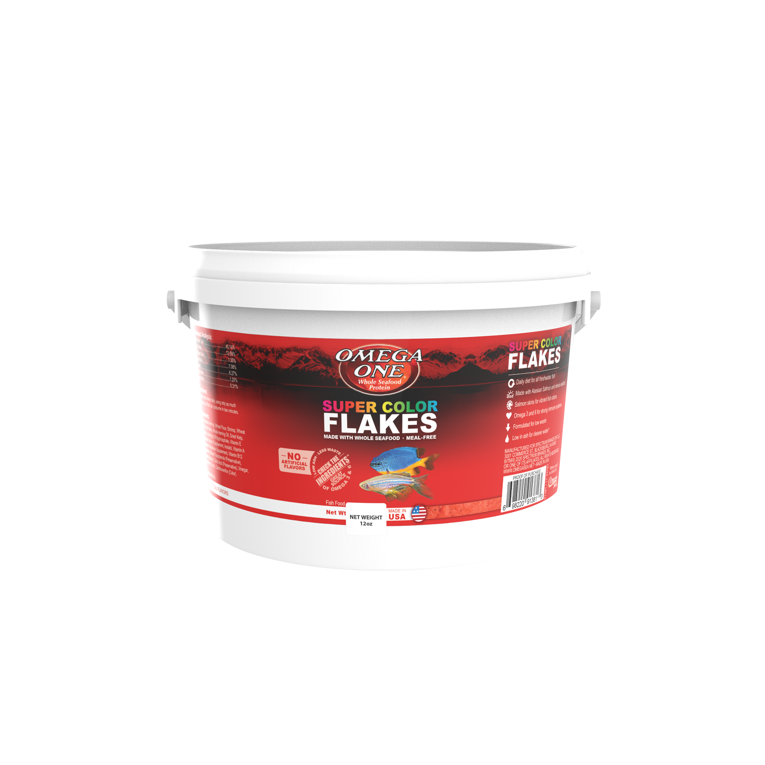 Omega One Super Color Flakes Fish Food 12 oz 698220916814