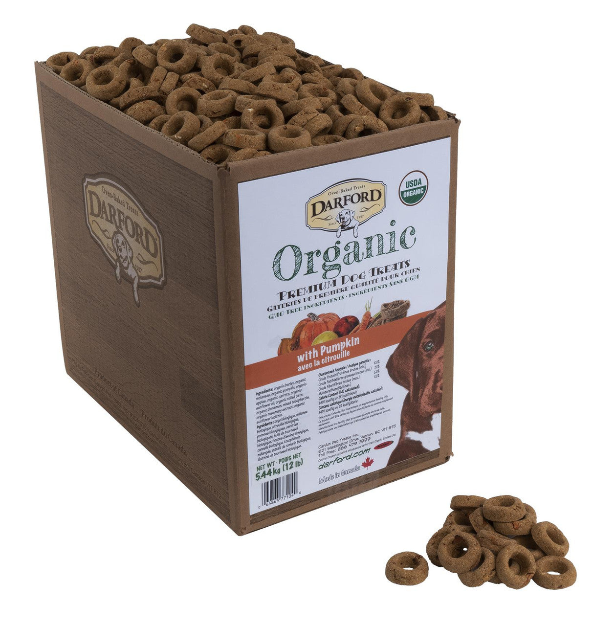 Darford Organic Premium Pumpkin Dog Treat 12 lb 064863771040