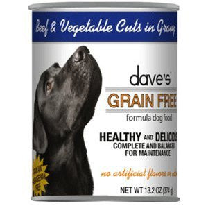 Dave’s Dog Grain Free Beef & Vegetable In Gravy 13.2oz {L + x} C=12