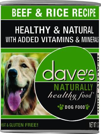 Dave's Naturally Healthy Beef And Rice Canned Dog Food-13-oz, Case Of 12-{L+x} 685038111487