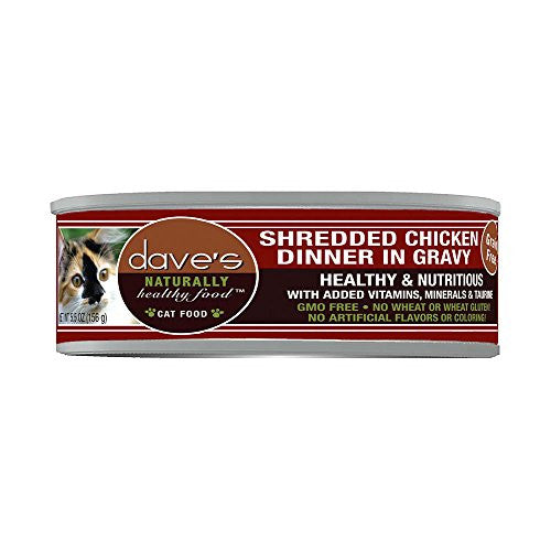 Dave's Pet Cat Naturally Healthy Shredded Chicken 5.5oz {L+x} C=24 685038116611