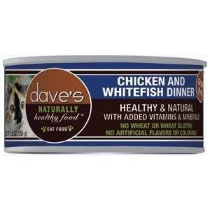 Dave's Pet Food Cat Chicken White Fish 5.5oz {L+x} C=24 685038112385