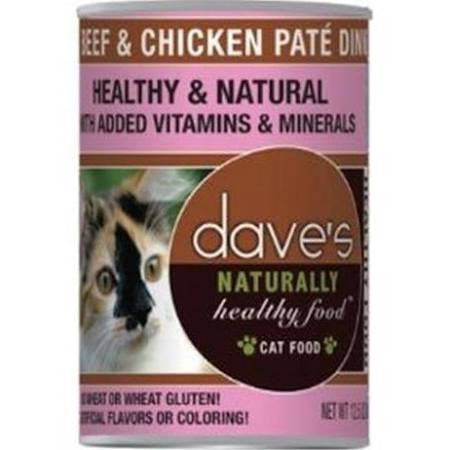 Dave’s Pet Food Cat Naturally Healthy Beef Chicken 12.5oz {L + x} C=12