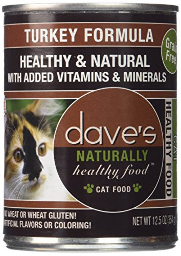 Dave’s Pet Food Cat Naturally Healthy Turkey 12.5oz {L + x} C=12