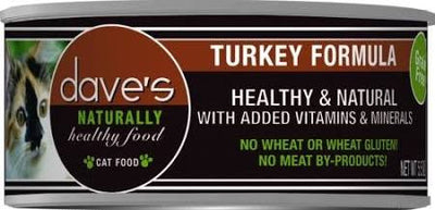 Dave’s Pet Food Cat Naturally Healthy Turkey 5.5oz {L + x} C=24