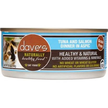 Dave’s Pet Food Cat Tuna Salmon Aspic 5.5oz {L + x} C=24