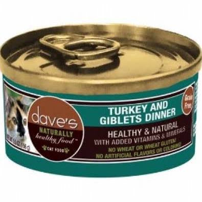 Dave’s Pet Food Cat Turkey Giblets 5.5oz {L + x} C=24