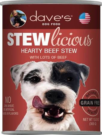 Dave’s Pet Food Dog Grain Free Stewlicious Meaty Beef Stew 13oz {L + x} C=12