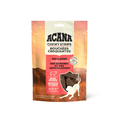 Acana Chewy Strips Hip & Joint Support Dog Treat Beef 4 oz 064992720766