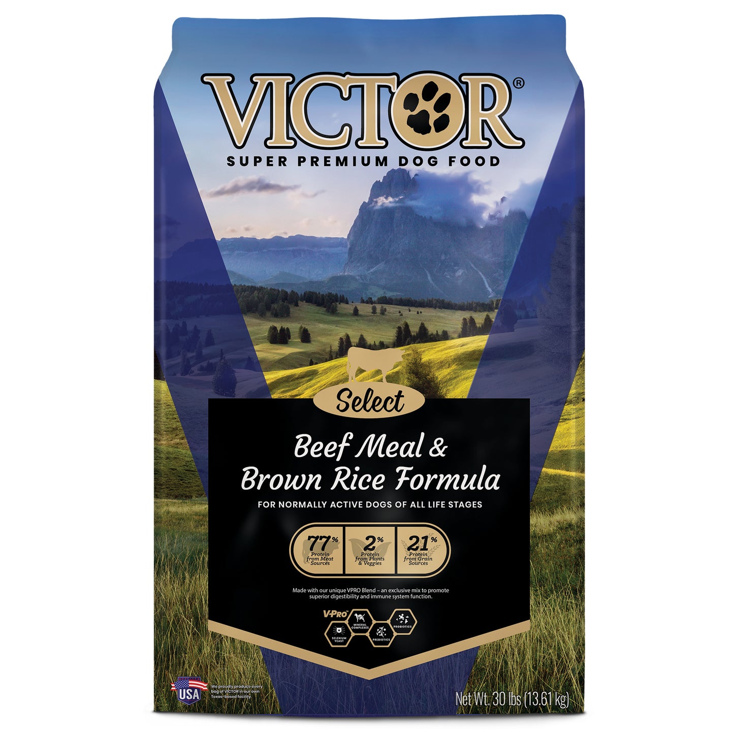 Victor Super Premium Dog Food Select Dry Dog Food Beef & Rice 30 lb 899944446445