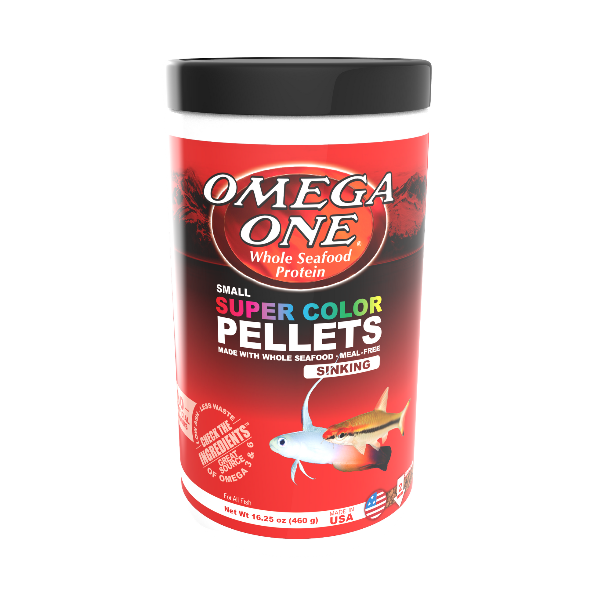 Omega One Super Color Sinking Pellet Fish Food Small Pellets 16.25 oz 698220835818
