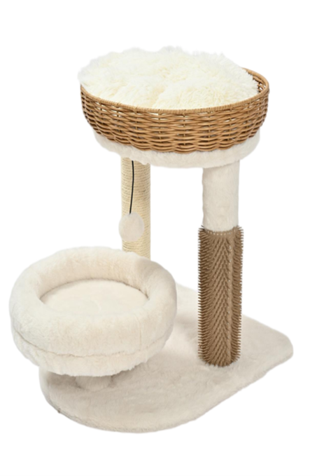 Max & Marlow Rattan Wicker Cat Tree 17.9 in 810162076801