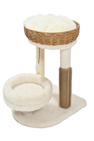 Max & Marlow Rattan Wicker Cat Tree 17.9 in 810162076801