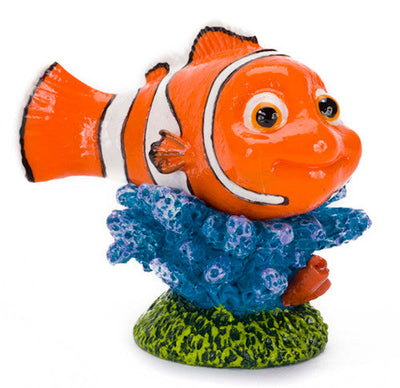 Disney Nemo On Coral Aquarium Statue Blue Green Orange Mini