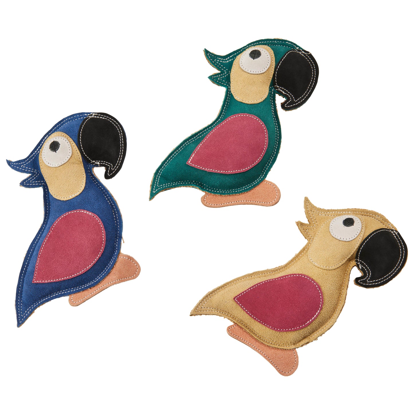 Spot Dura-fuse Leather Parrot Dog Toy Assorted Color 8 in 077234548059