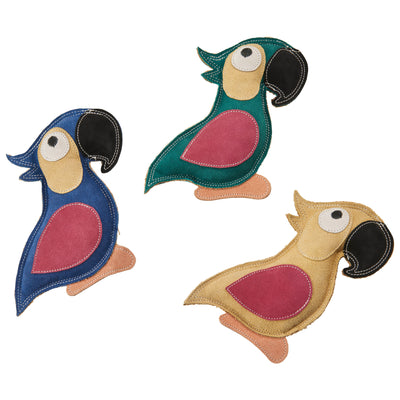 Spot Dura-fuse Leather Parrot Dog Toy Assorted Color 8 in 077234548059