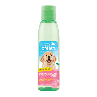 TropiClean Fresh Breath Dental Health Solutions for Puppies 8 oz 645095000445