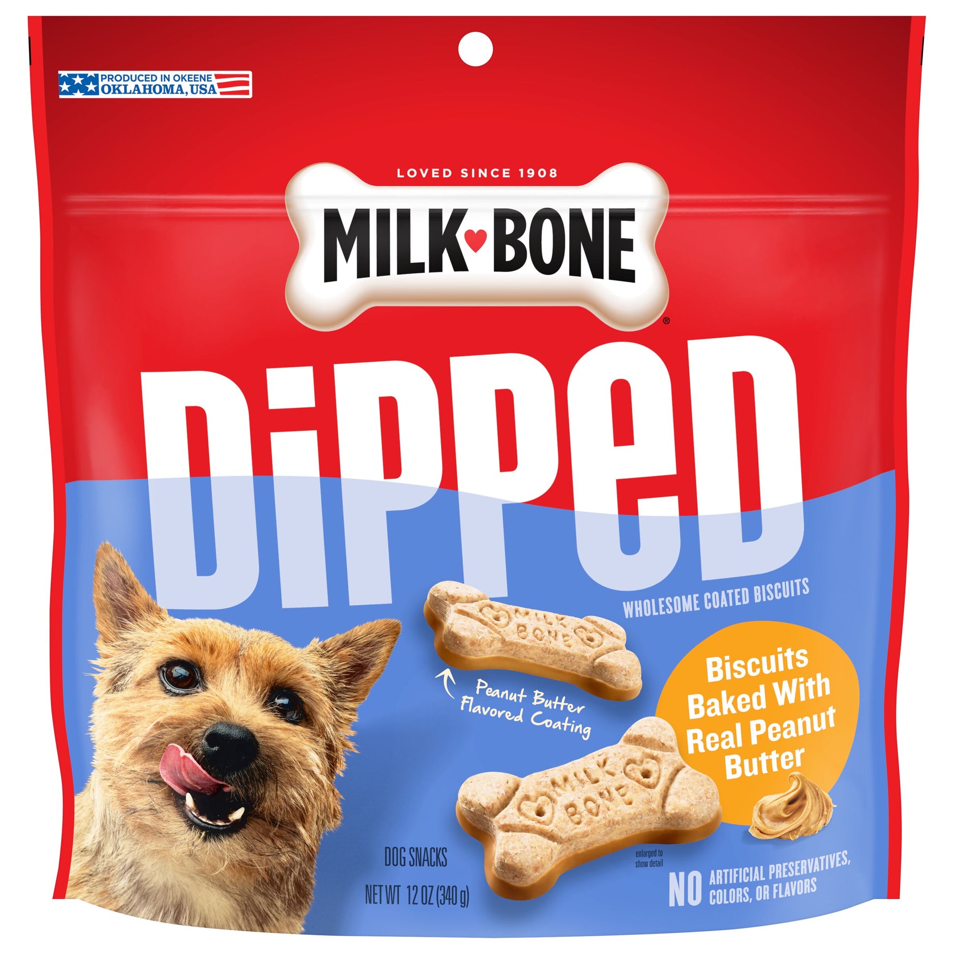 Milk-Bone Dipped Dog Treats Peanut Butter 12 oz 079100220533