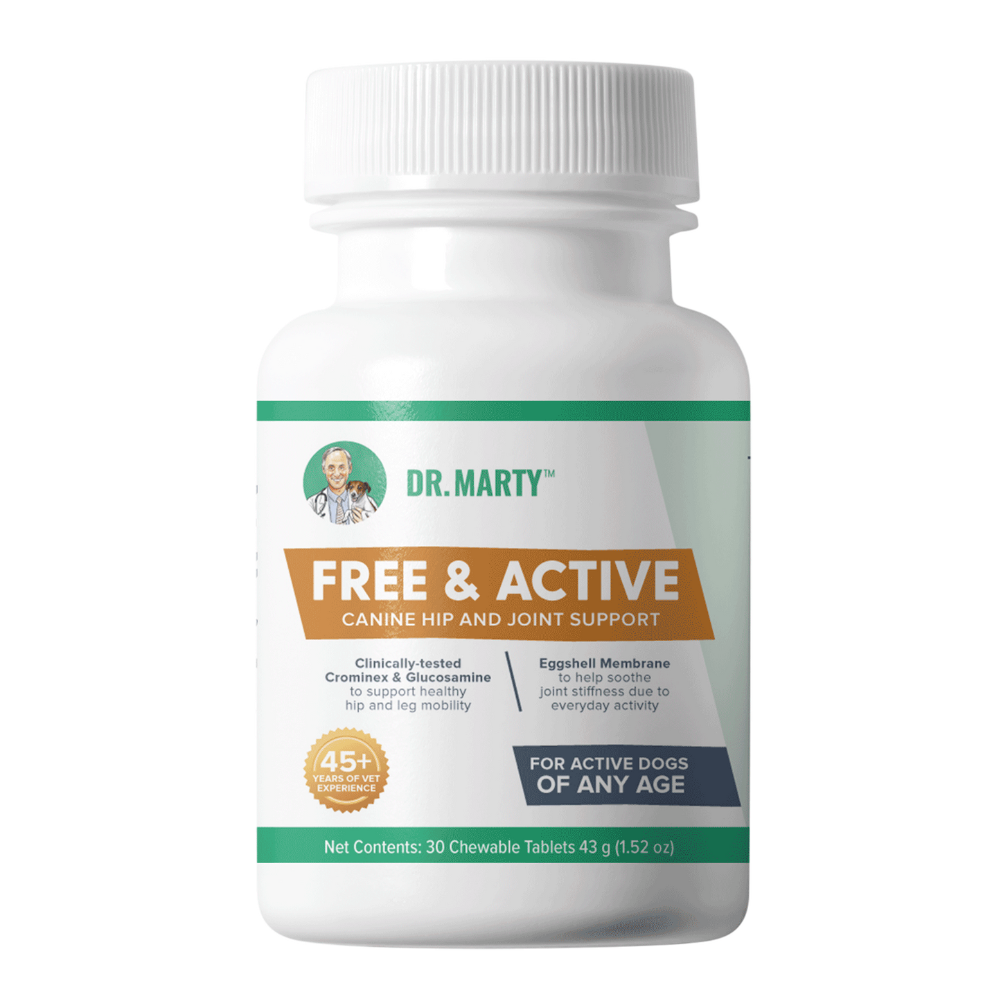 Dr. Marty's Free and Active Chewable Dog Supplement 30 ct