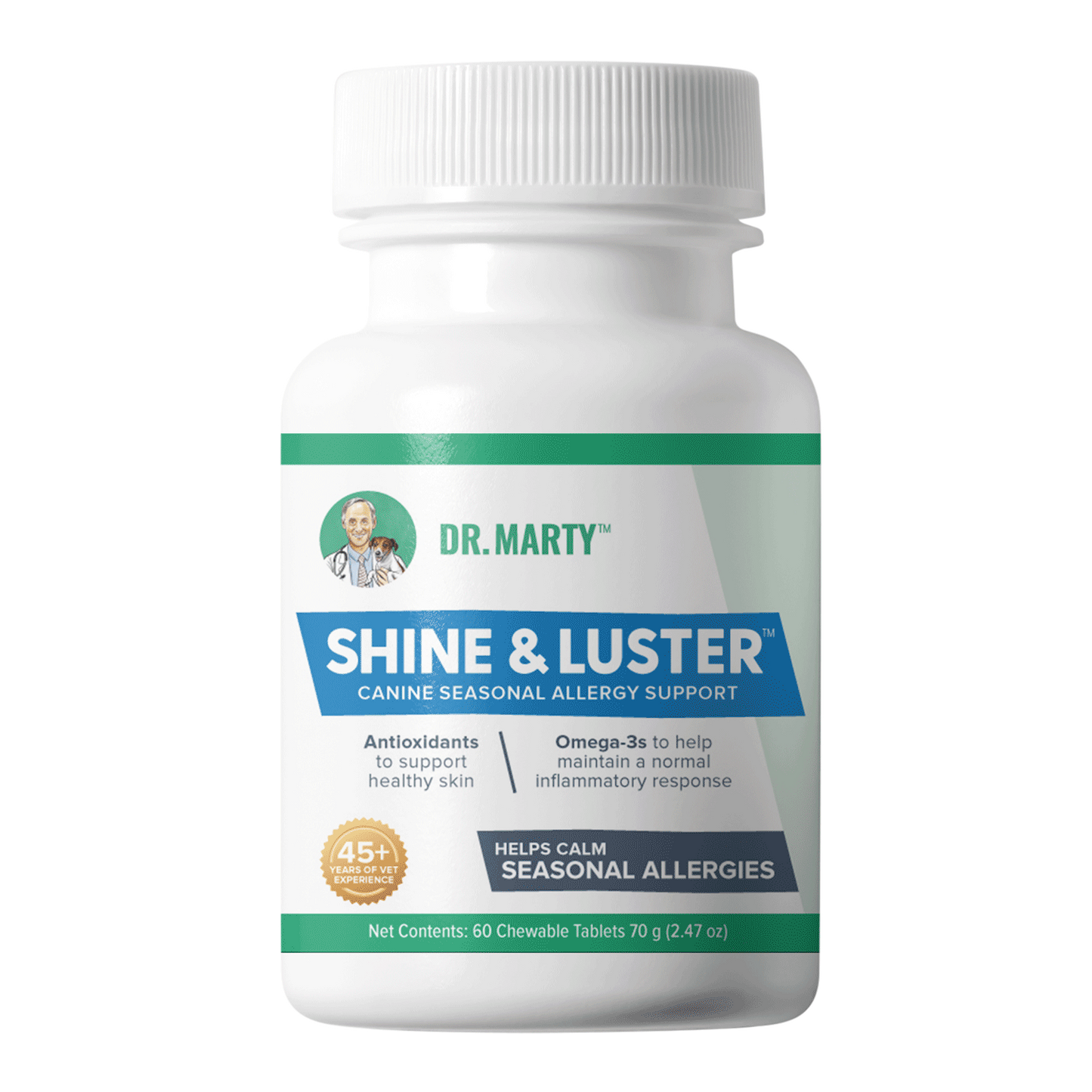 Dr. Marty's Shine & Luster Chewable Dog Supplement 60 ct