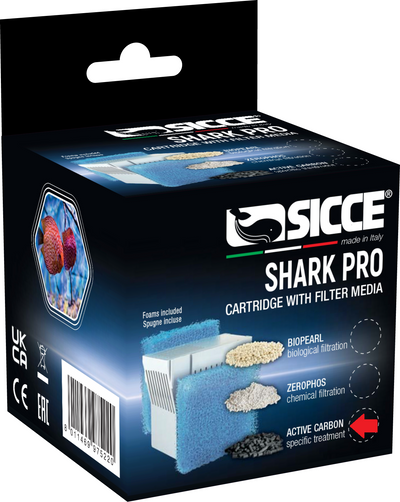Sicce SHARK PRO Carbon Cartridge w/Sponge 20Ppi 8011469975220
