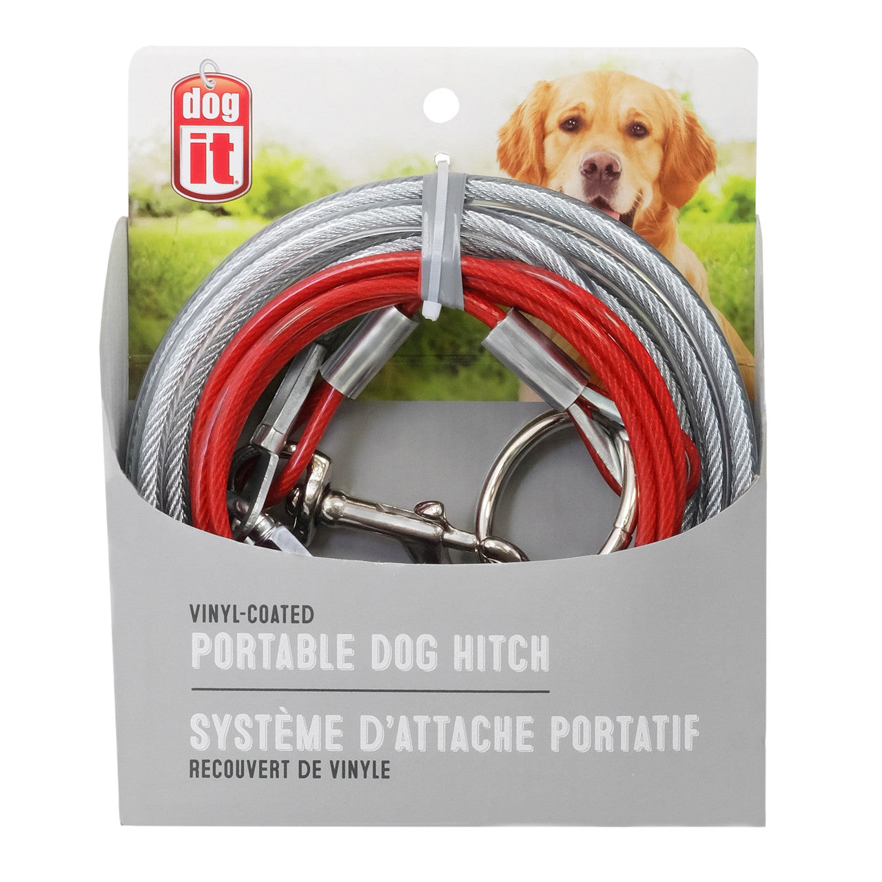 Dogit Pet Tether, Large, 15', Red 022517717981