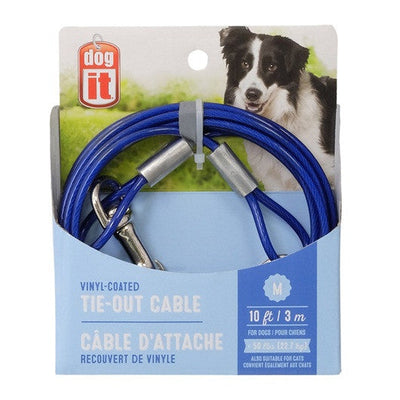 Dogit Tie Out Cable, Medium, 10', Blue 022517717912