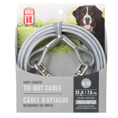 Dogit Tie-Out Cable, X-Large, 25', Clear 022517717967