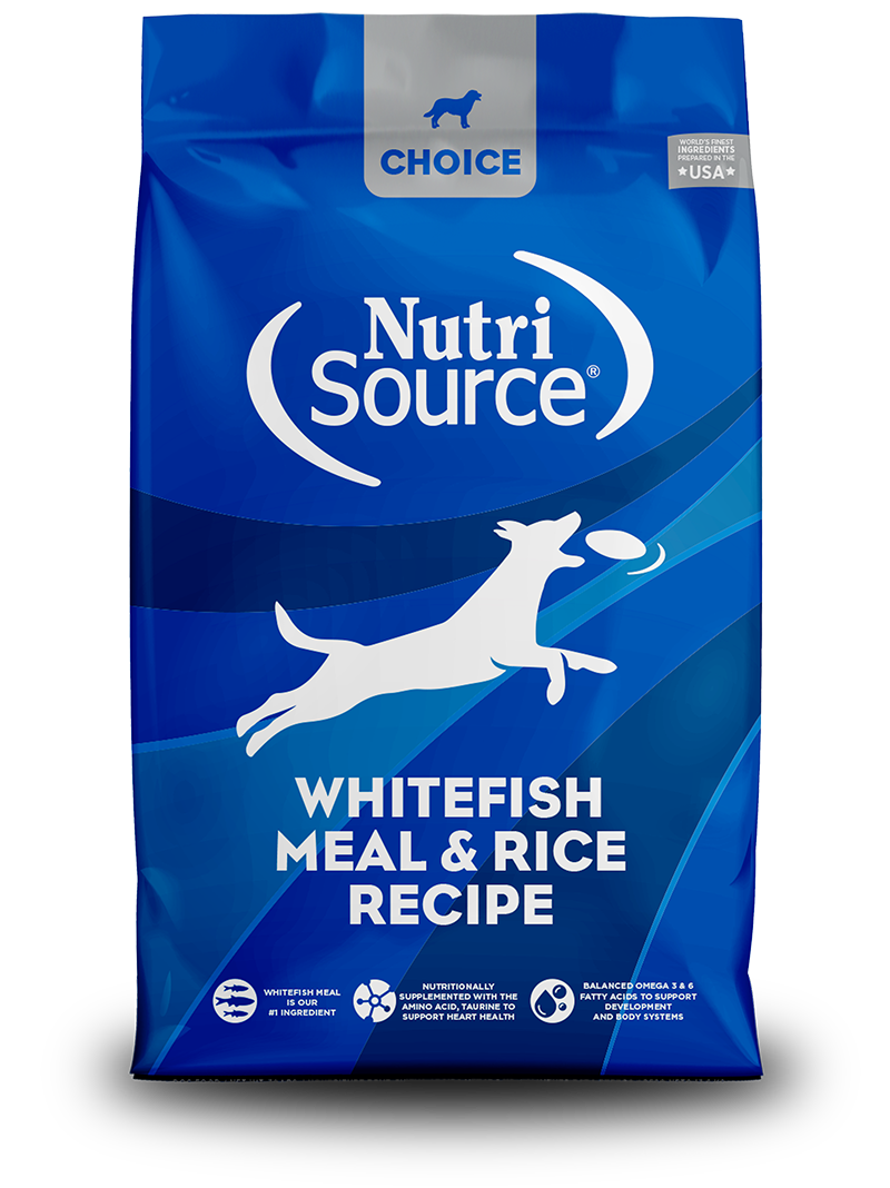 NutriSource Choice Dry Dog Food White Fish Meal & Rice 5 lb 073893250043