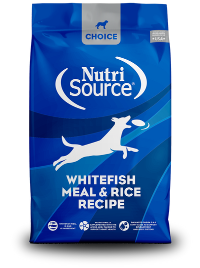NutriSource Choice Dry Dog Food White Fish Meal & Rice 5 lb 073893250043