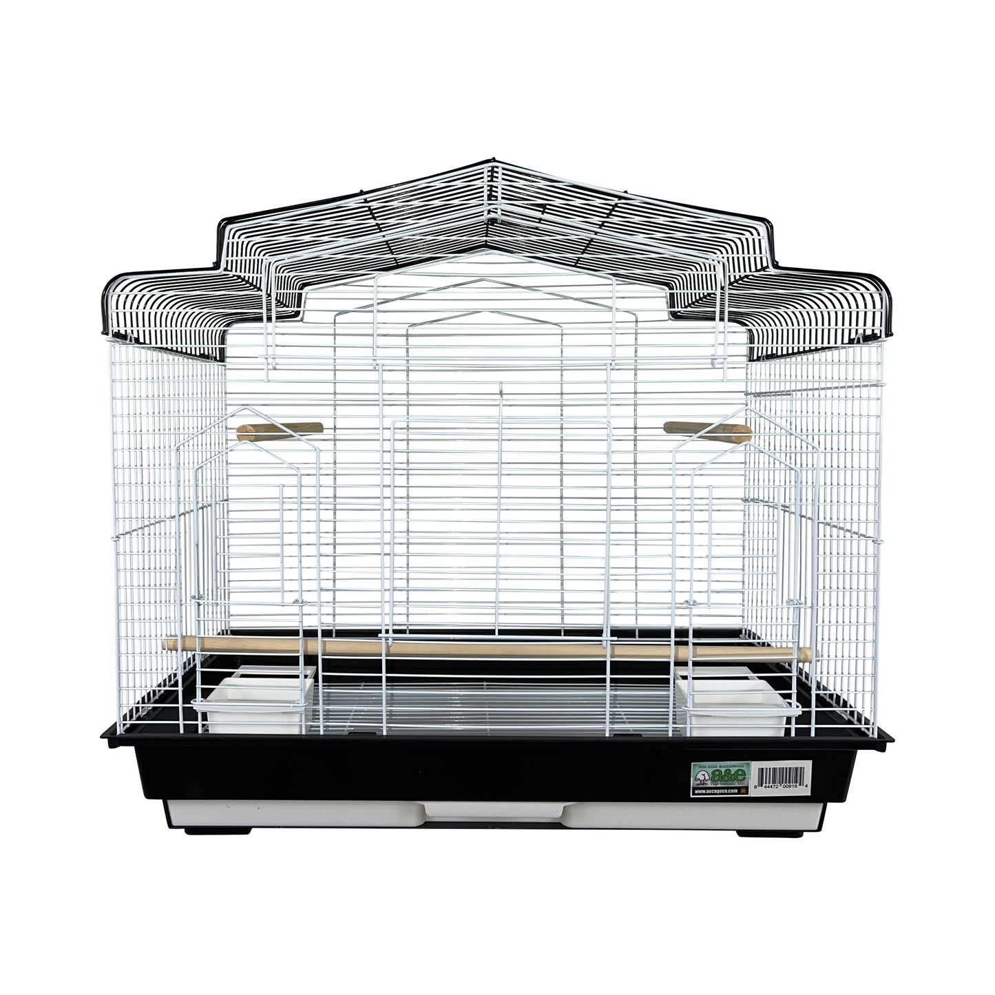 A & E Cages Happy Beaks 2-Tone House Top Bird Cage Black & White 2ea/26In X 14In X 25 in, 2 pk 644472009194