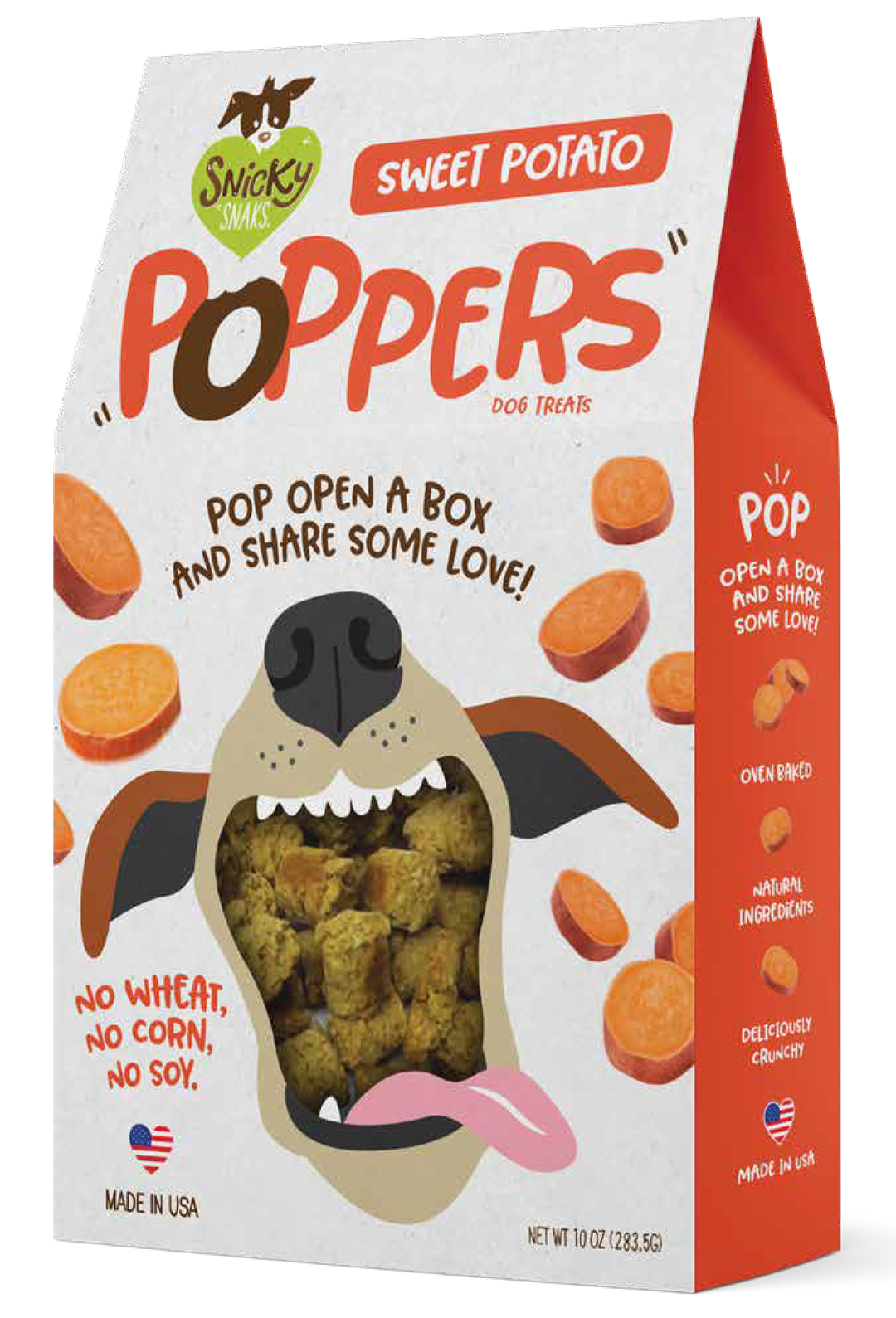 Snicky Snak Poppers Dog Treat Sweet Potato 10 oz 853994001948