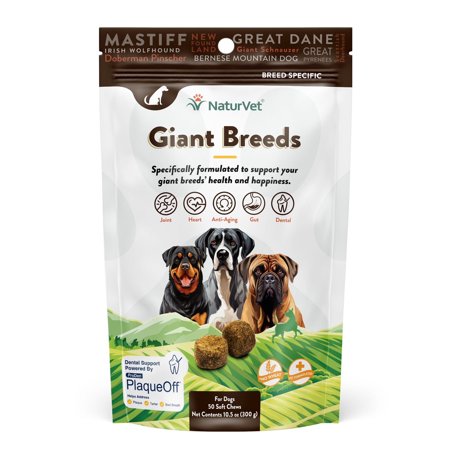 NaturVet Breed-Specific Giant Breed Supplement Soft Chew 50 ct 797801606462