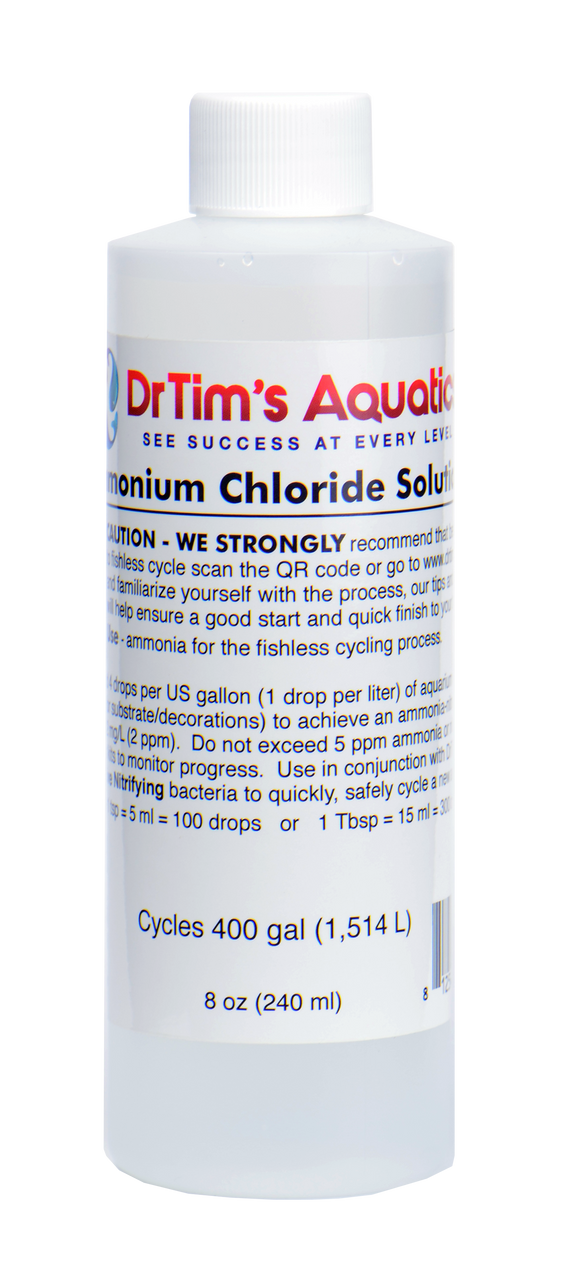 Dr. Tim's Aquatics Ammonium Chloride Solution for Fishless Cycling 8 oz