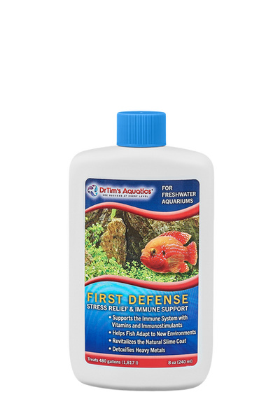 Dr. Tim’s Aquatics First Defense Fish Stress Relief & Immune Support for Freshwater Aquarium 8 fl. oz