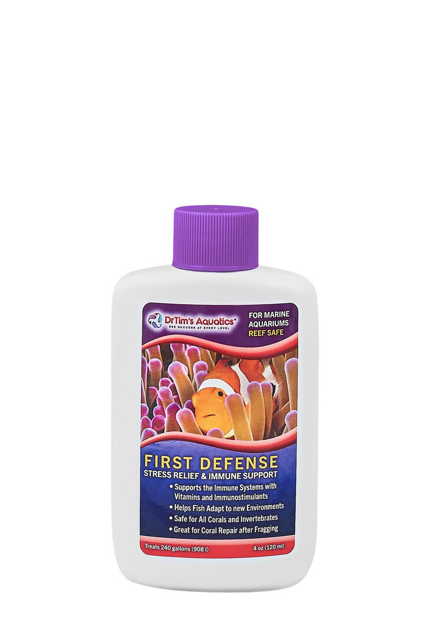 Dr. Tim's Aquatics First Defense Fish Stress Relief & Immune Support for Reef Aquarium 4 fl oz 812540014214