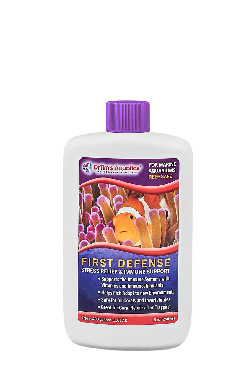 Dr. Tim's Aquatics First Defense Fish Stress Relief & Immune Support for Reef Aquarium 8 fl oz 812540014221