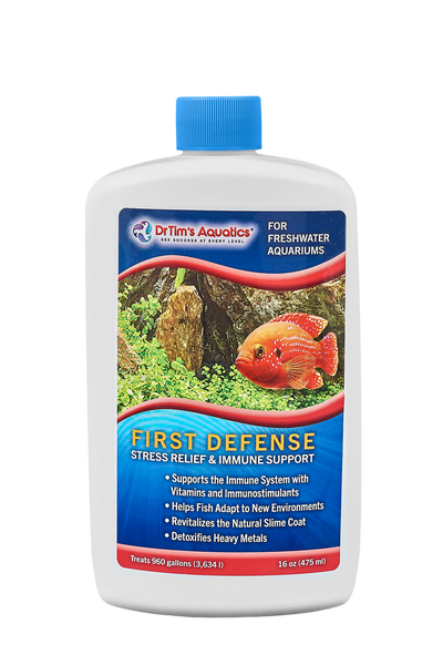 Dr. Tim's Aquatics First Defense Fish Stress Relief & Immune Support for Freshwater Aquarium 16 fl. oz