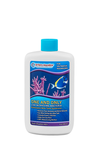 Dr. Tim’s Aquatics One & Only Live Nitrifying Bacteria for Saltwater Aquariums 8 fl. oz - Aquarium